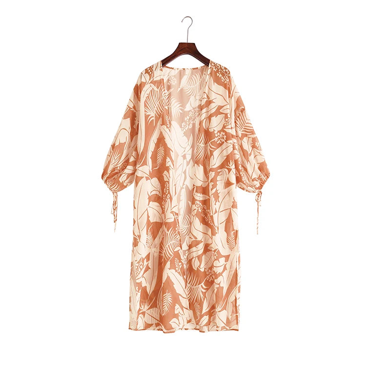 “Beach Bloom” Kimono Beach Cover Up (one size)