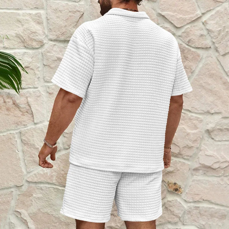 Summer Waffle Polo Set – 2-Piece Outfit