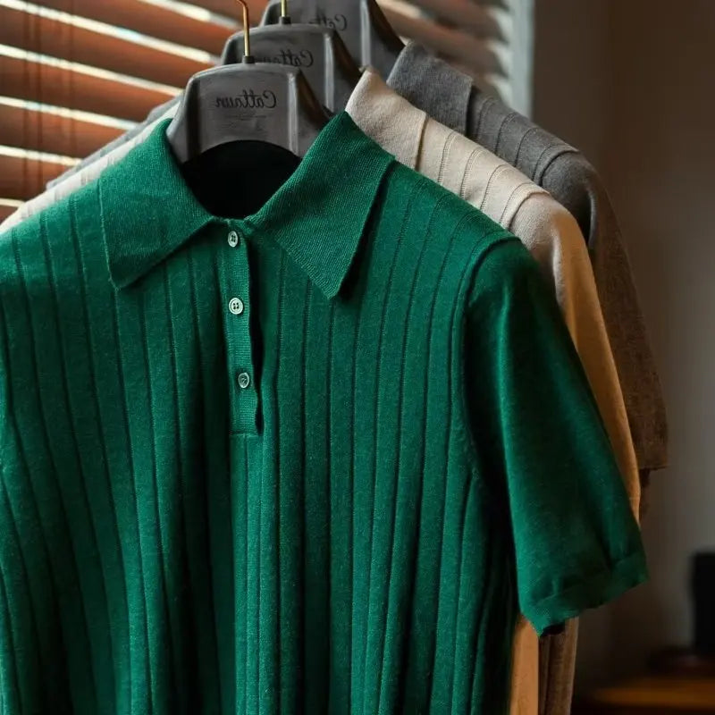 Men’s Retro Knit Polo Shirt