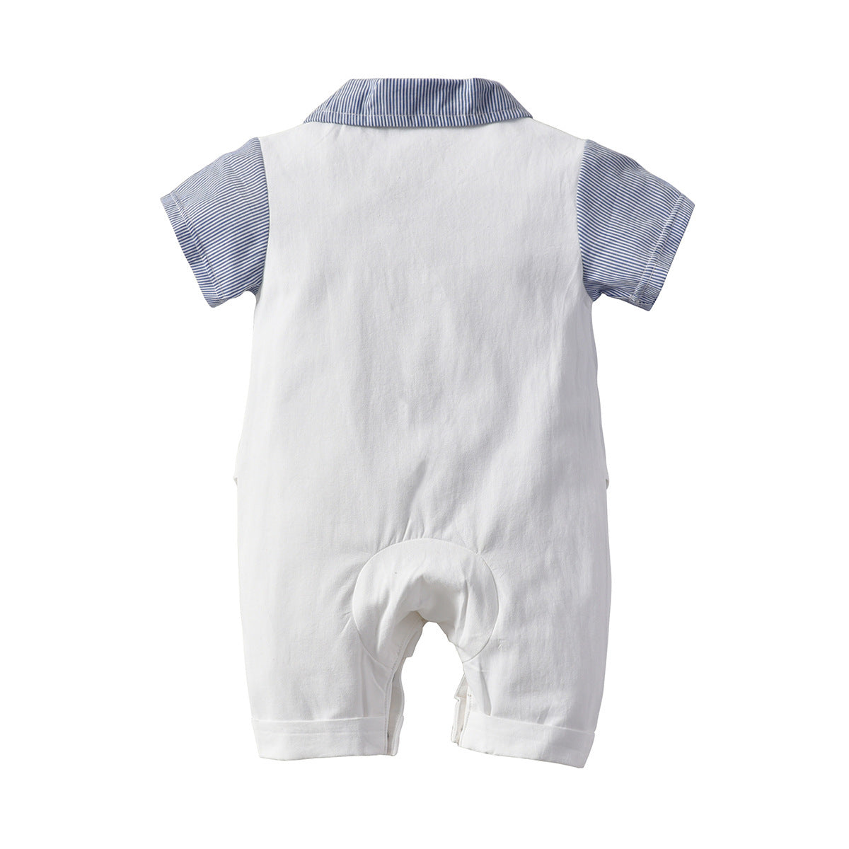Little Gentleman Baby Romper with Collar and Removable Vest – Available in Blue or White