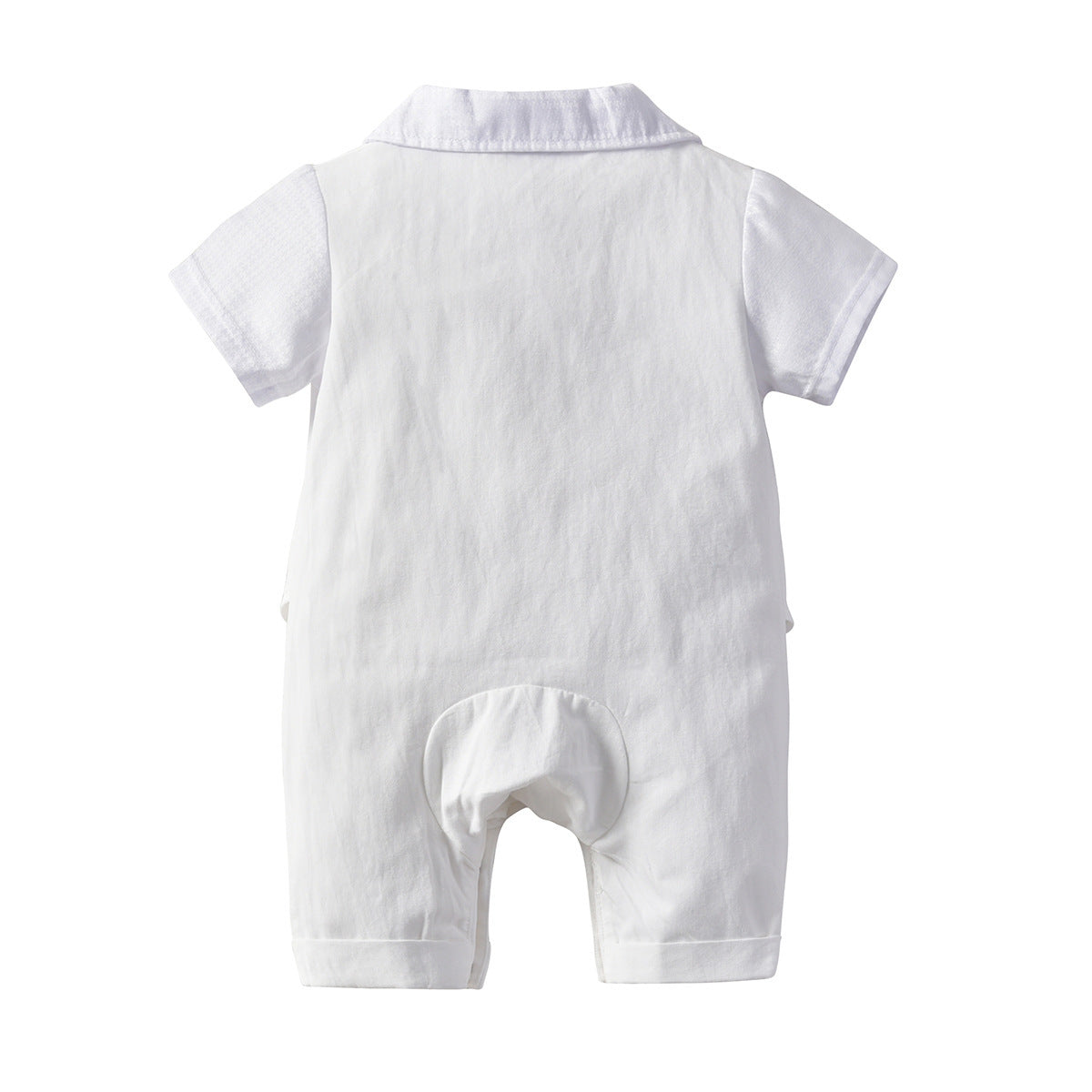 Little Gentleman Baby Romper with Collar and Removable Vest – Available in Blue or White