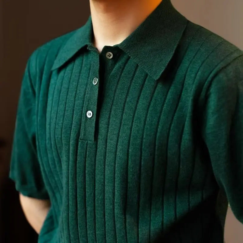 Men’s Retro Knit Polo Shirt