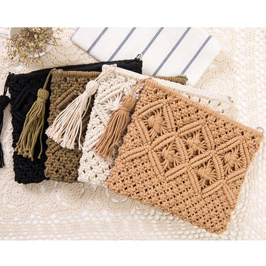 Woven Straw Clutch