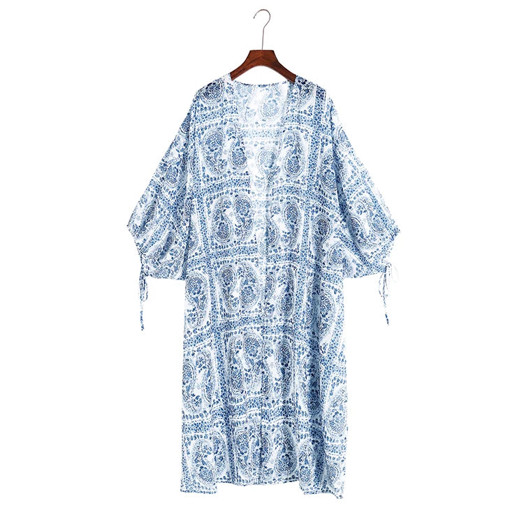 “Beach Bloom” Kimono Beach Cover Up (one size)