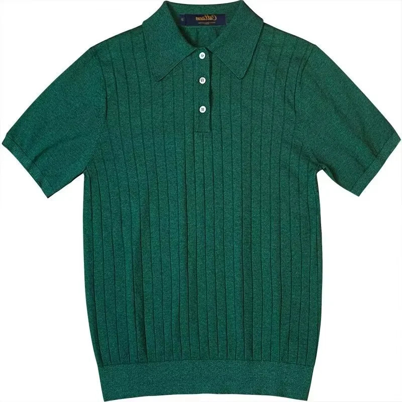 Men’s Retro Knit Polo Shirt