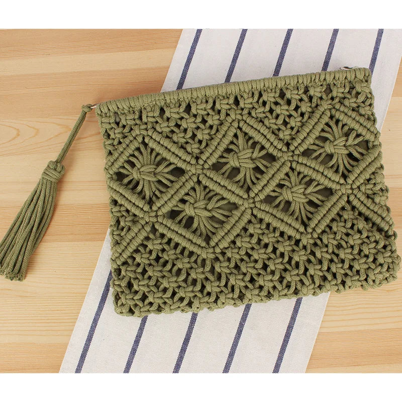 Woven Straw Clutch
