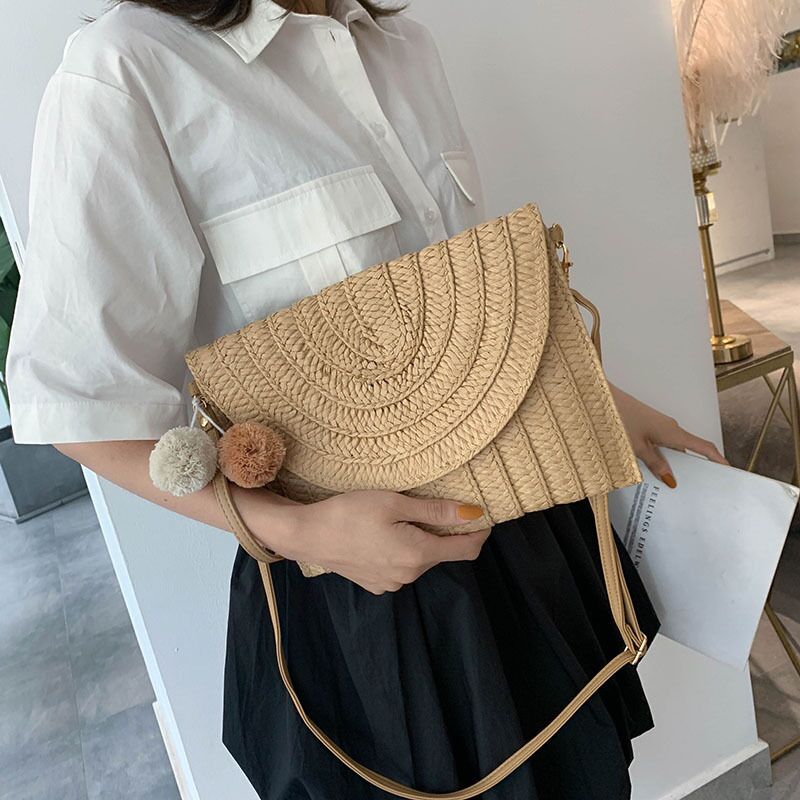 Handwoven Straw Crossbody Bag