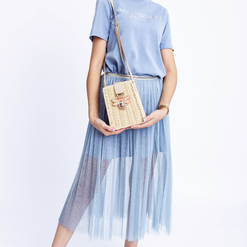 Handmade Square Vintage Bamboo Bag