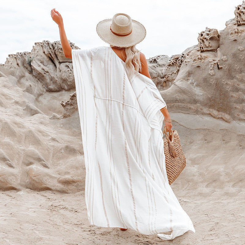 “Seashell Serenade” Kimono Beach Cover Up (one size)