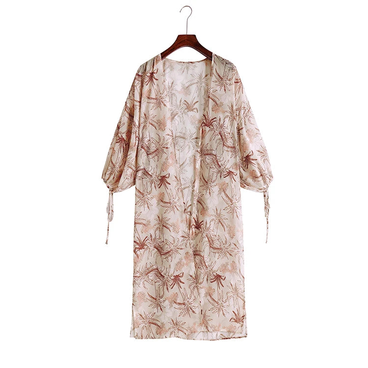 “Beach Bloom” Kimono Beach Cover Up (one size)