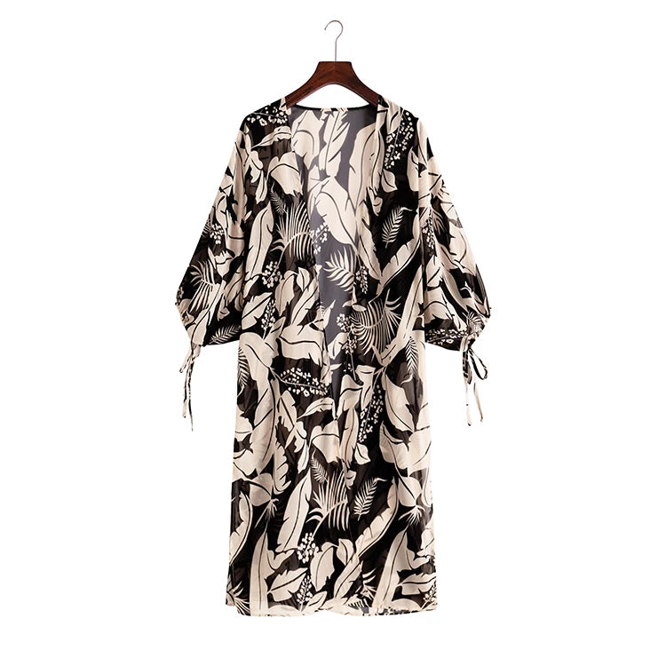 “Beach Bloom” Kimono Beach Cover Up (one size)
