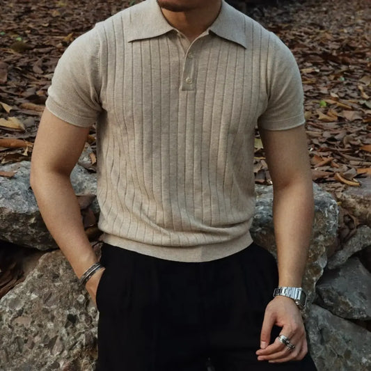 Men’s Retro Knit Polo Shirt