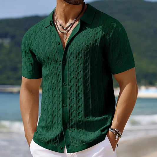 Cable Knit Polo Shirt