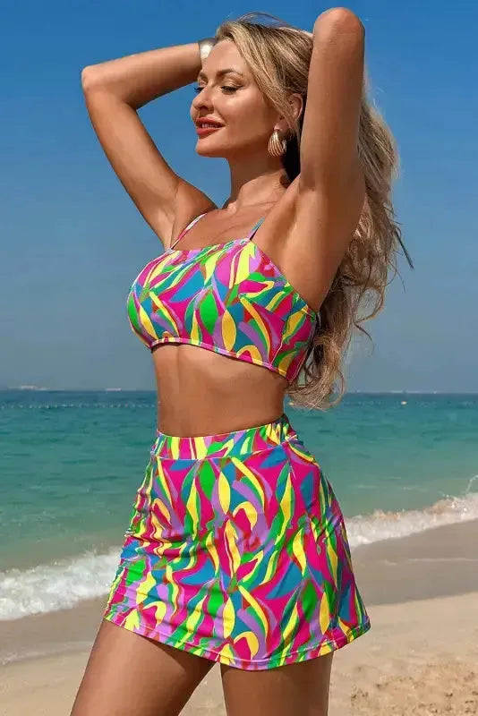 Abstract High Waist Bikini Swimsuit-2
