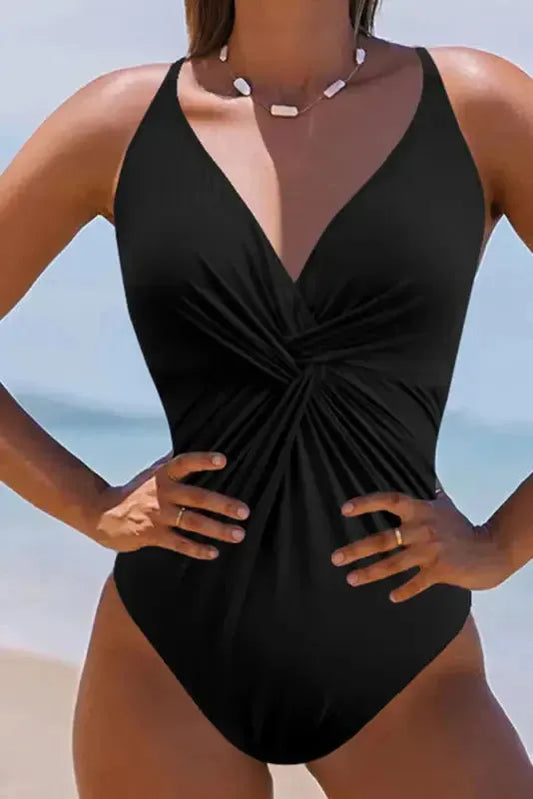 Crisscross Back One-Piece Swimsuit-0