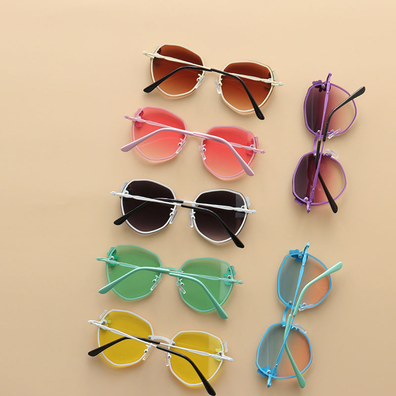 Kids Boy And Girl Cartoon Animal Shape Round Frame Fashion Sunglasses-1