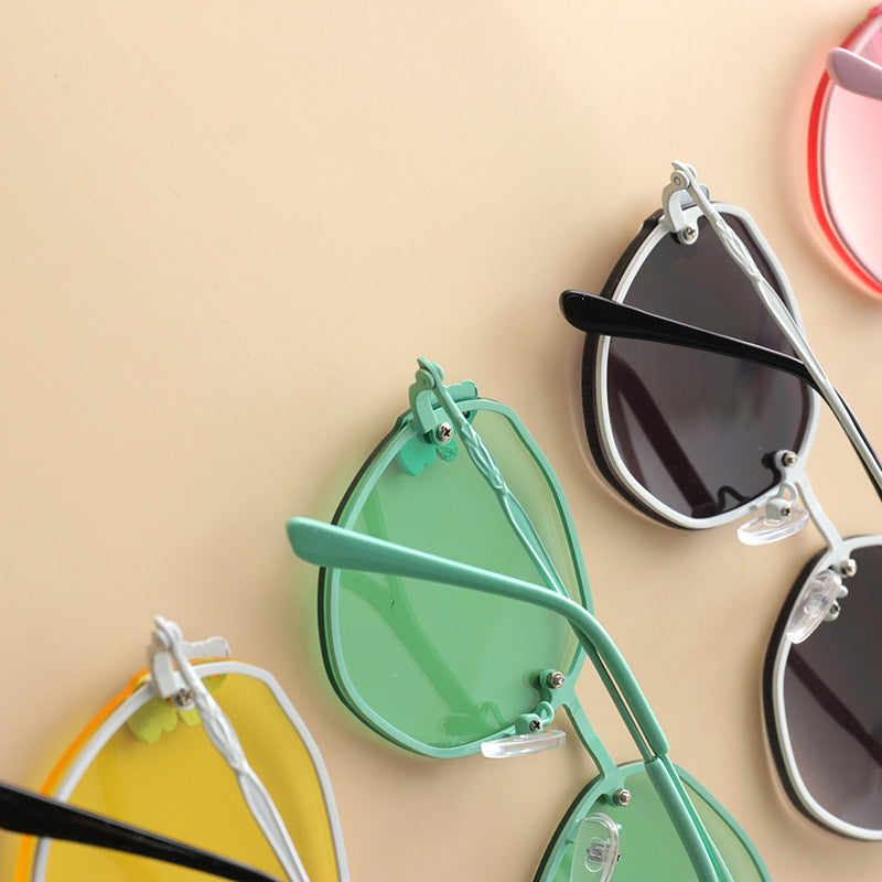 Kids Boy And Girl Cartoon Animal Shape Round Frame Fashion Sunglasses-3