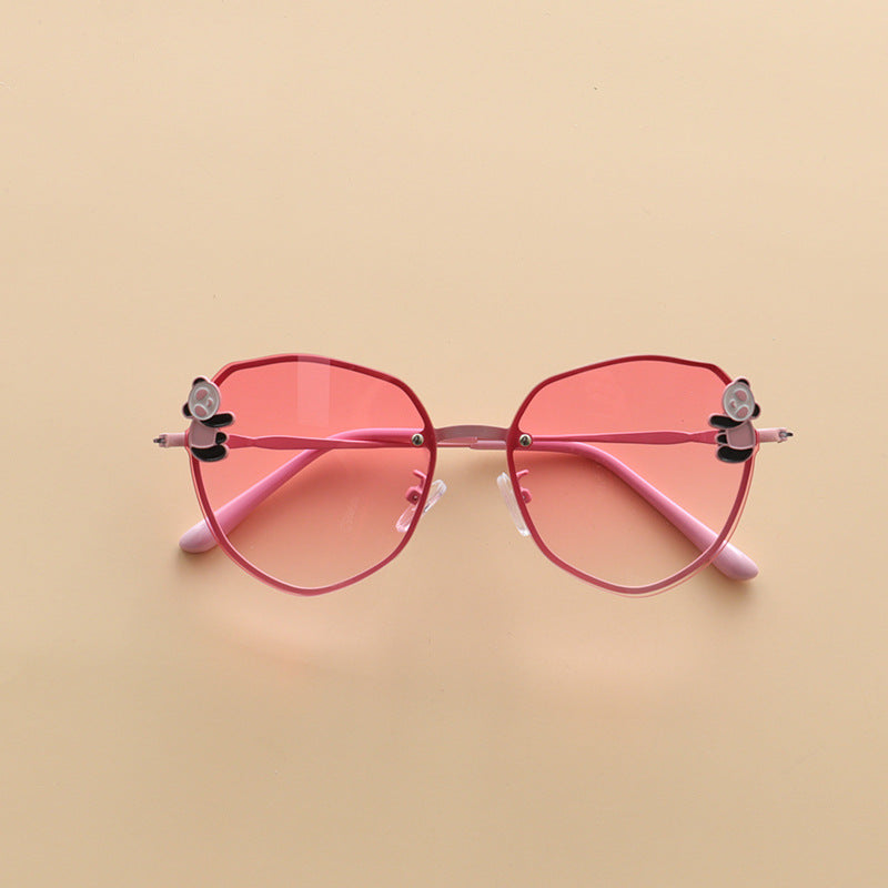 Kids Boy And Girl Cartoon Animal Shape Round Frame Fashion Sunglasses-7