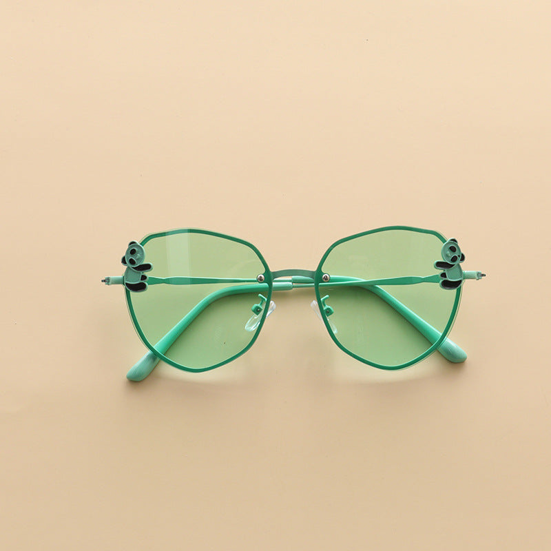 Kids Boy And Girl Cartoon Animal Shape Round Frame Fashion Sunglasses-6