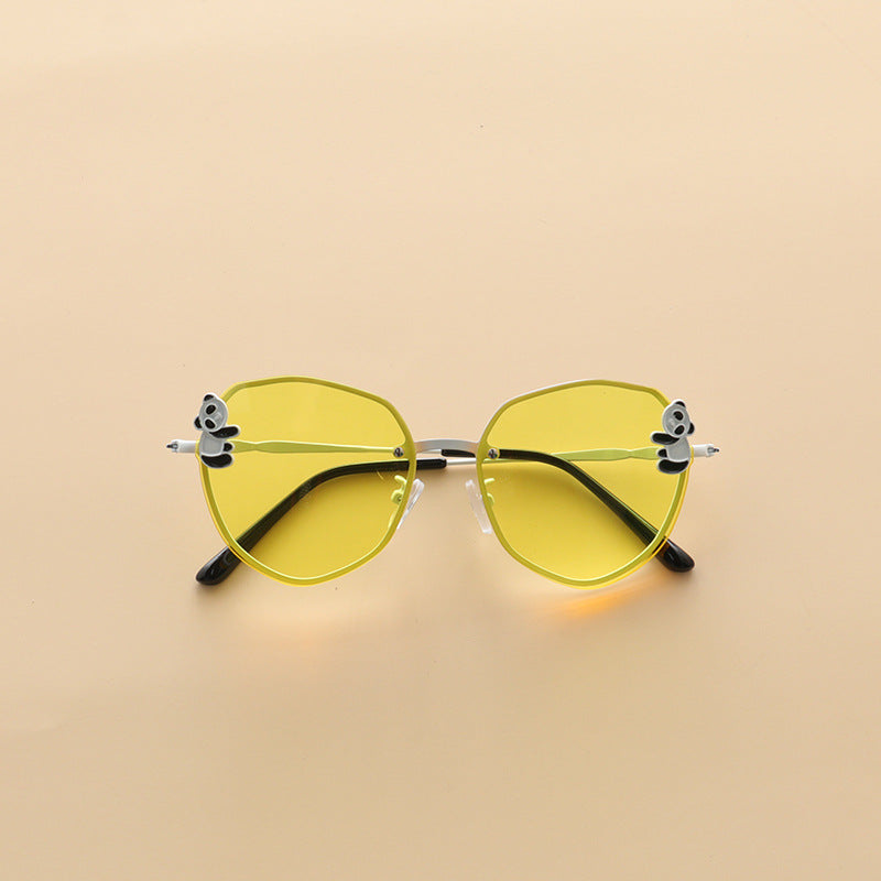 Kids Boy And Girl Cartoon Animal Shape Round Frame Fashion Sunglasses-8