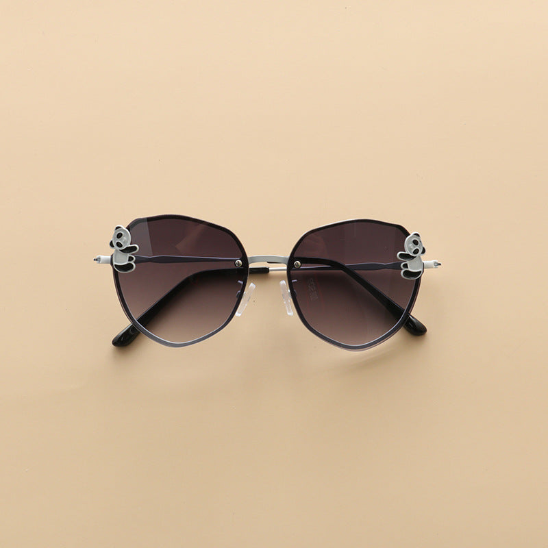Kids Boy And Girl Cartoon Animal Shape Round Frame Fashion Sunglasses-5